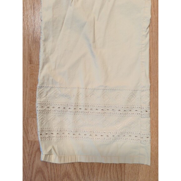 J Jill Pants Womens 12 Yellow Cotton Lycra Stretch Eyelet Detail Drawstring - Picture 2 of 9